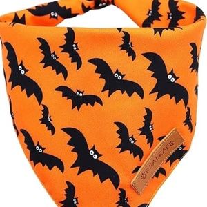 Realeaf Halloween Dog Bandana 1 Pack, Bat Size Large